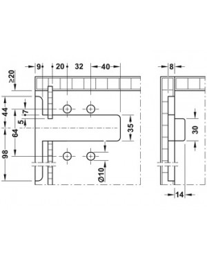 Навіска меблева Camar 807 під запресовування права Навіска меблева Camar 807 під запресовування права