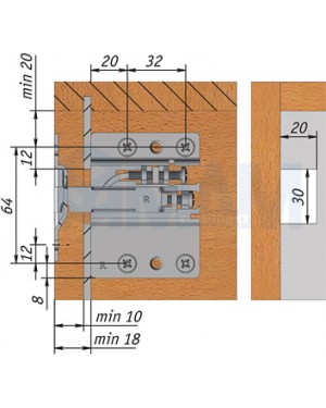 Навіска меблева Camar 807 ліва