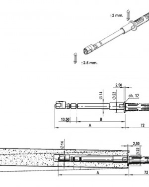Полицетримпач L=145+70 мм d=14мм з дюбелем для ДСП від 25мм, скритий монтаж, 20кг Полицетримпач L=145+70 мм d=14мм з дюбелем для ДСП від 25мм, скритий монтаж, 20кг