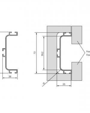 Профіль-ручка Gola, С-образна, L=4200 мм, хром полірований