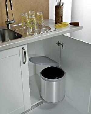 Відро для сміття RING 10л автомат.відкривання(265х320мм) алюміній+пластик 043637