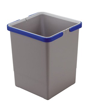 Відро для сміття COVER BOX з ручками 12л (225х225х340мм) , антрацит (пластик)/сірі 103421